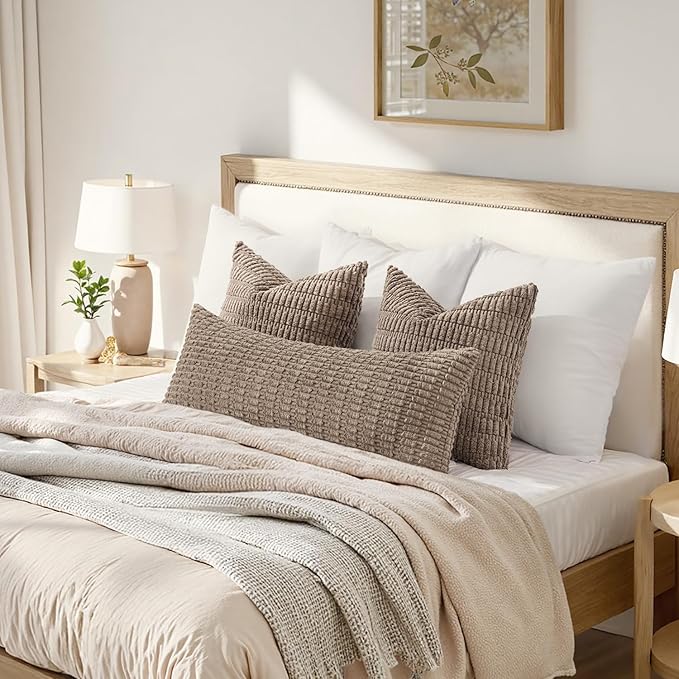 MIULEE Pack of 1 Light Brown Long Body Lumbar Decorative Throw Pillow Cover - Image 2
