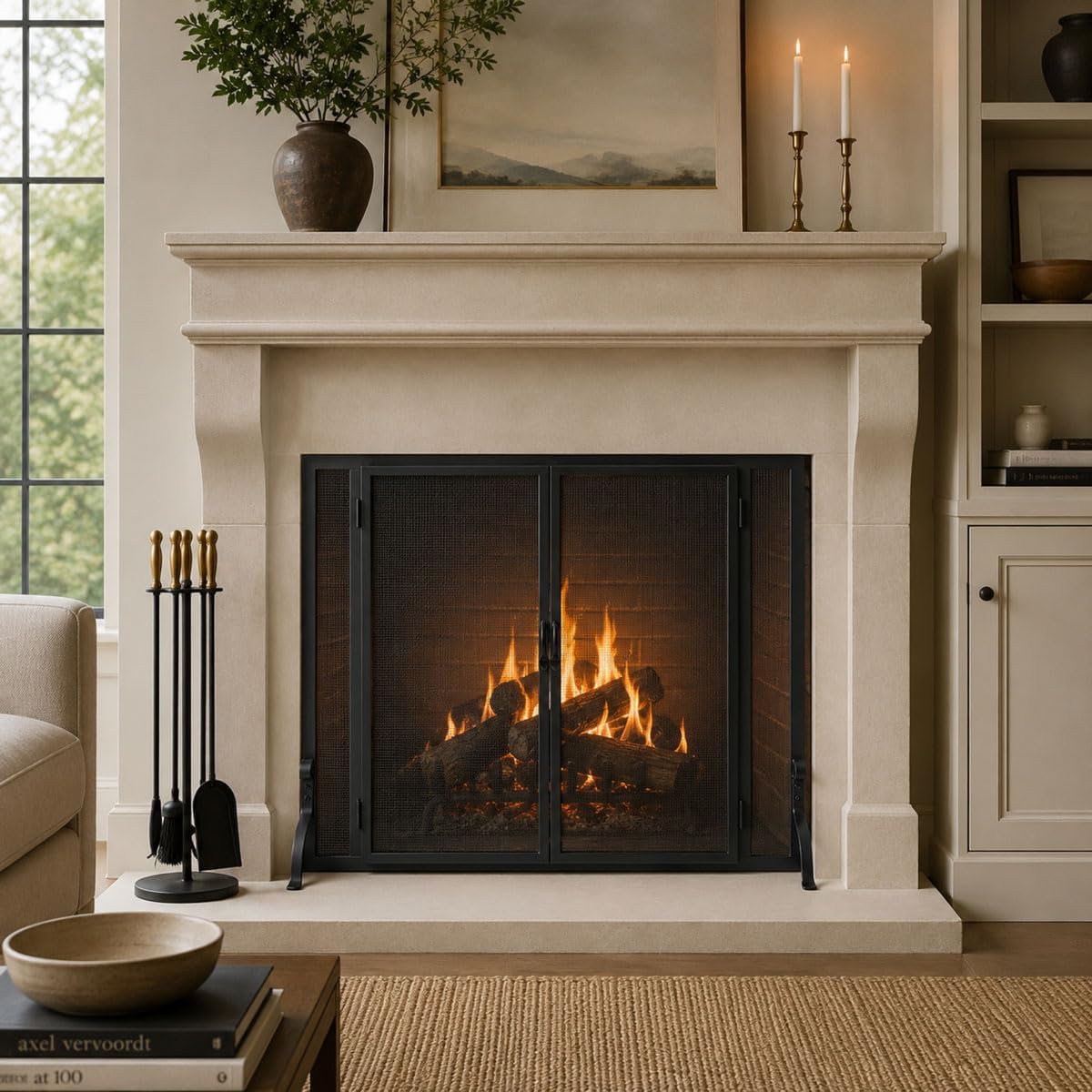 Pilgrim Home and Hearth FGND 18467 Full Height Door Fireplace Screen