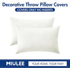 MIULEE Pack of 2 Couch Throw Pillow Covers 12x20 Inch Soft White Chenille - Image 6