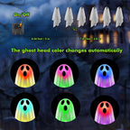 6PACKS Halloween Ghost Decorations Outdoor,Spooky Cloth Ghosts Decor for Halloween Scary Party Gifts,Solar Halloween Ghost Lights for Yard/Lawn/Patio/Holiday/Porch Decor