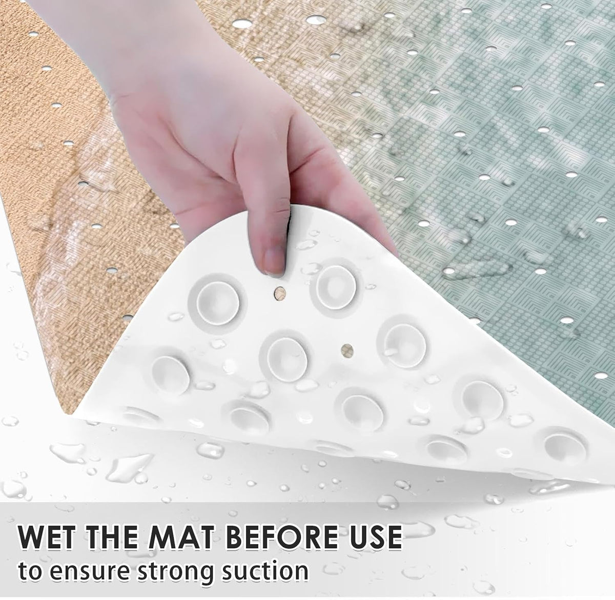 Bathtub Shower Mat 40X16 Inch, Non-Slip, for Toddler, Ocean Sea