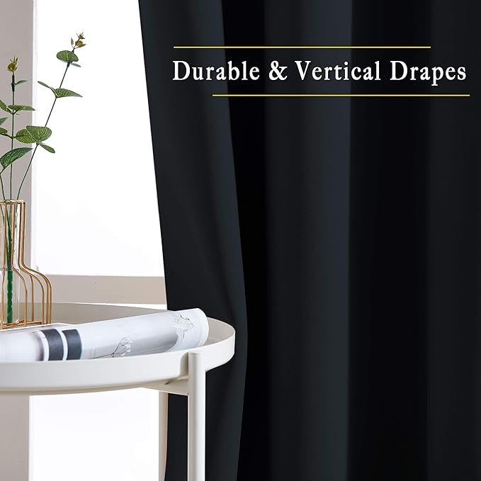 NICETOWN Black Blackout Curtains 36 inch Curtains - Image 5