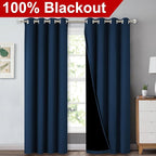 NICETOWN Moroccan Blue Full Shade Curtain Panels, Pair of Energy Smart & Noise - Image 2