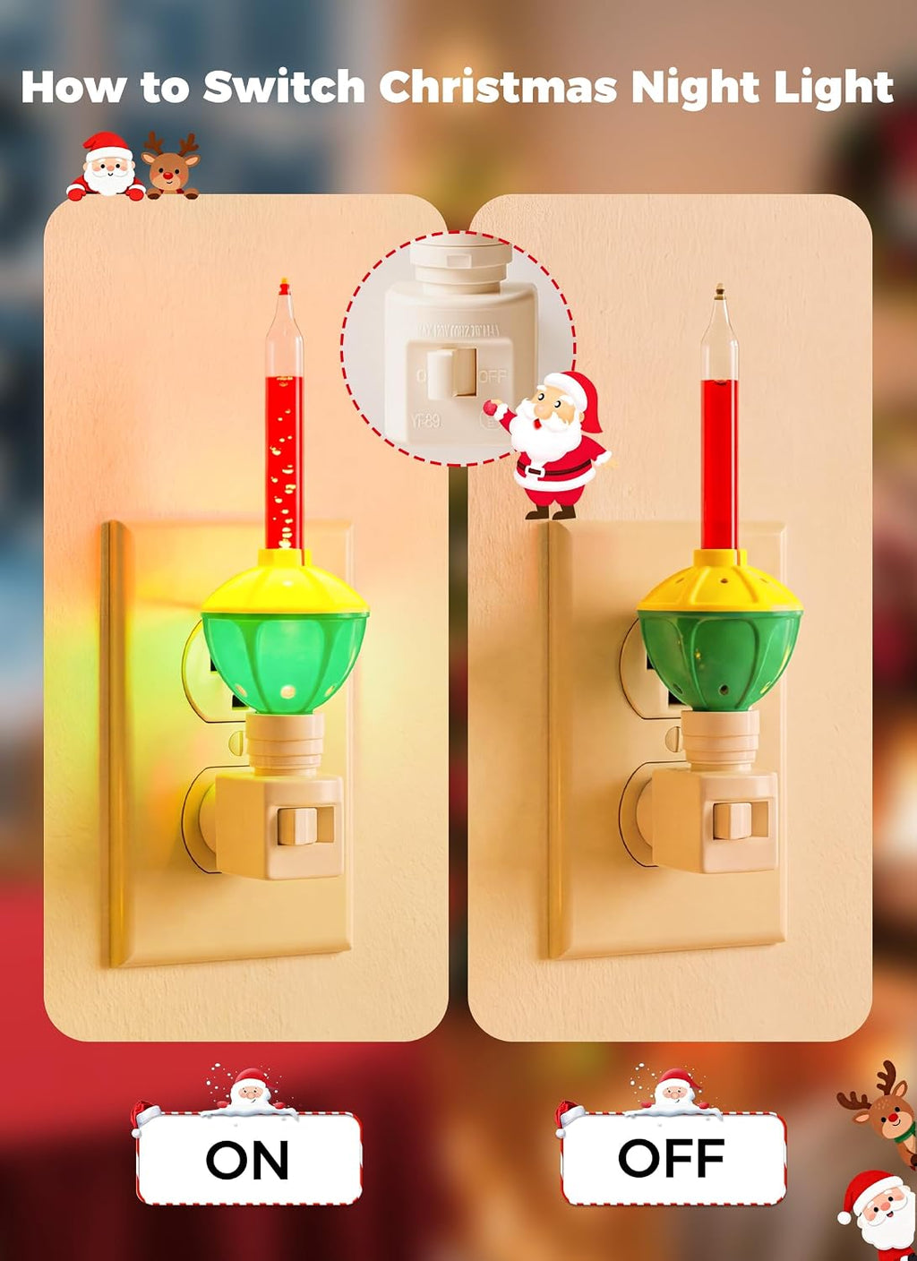 Minetom 3 Pack Bubble Light Night Light with Classic Swivel Plug, E12 Base
