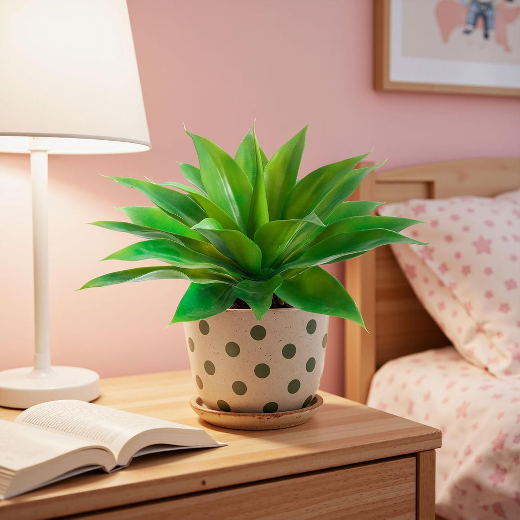 Artificial Agave Plant, Green, 17.8", 1Pcs