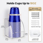 Cup Dispenser, Wall Mount Water Cooler Cups Holder Fit 18oz Cups