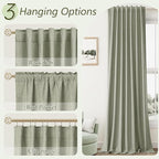 Sage Green 100% Blackout Curtains 80 Inch Length 2 Panels Set - Image 6