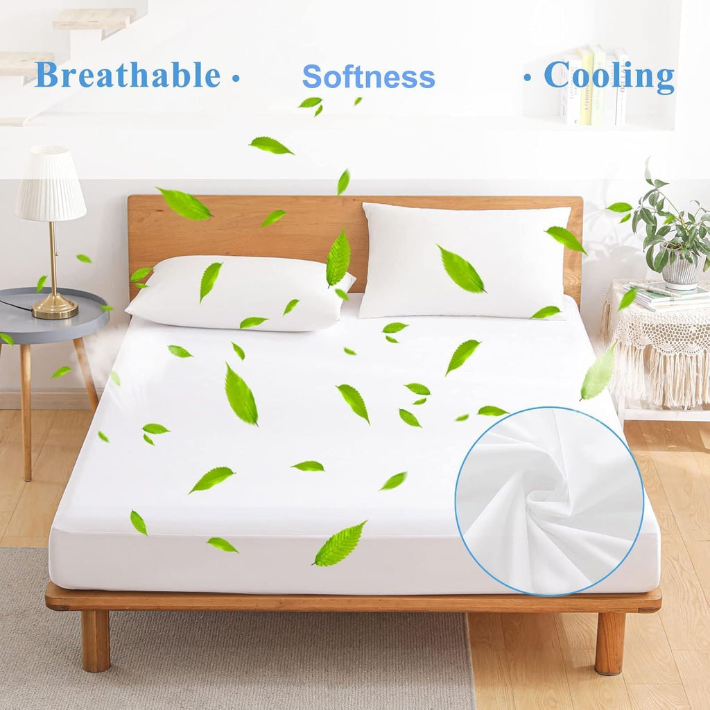2 Pack Softhour Full Size Waterproof Mattress Protector, Stretch to 21'' Deep Pocket, Soft Breathable, Ideal for Home & Commercial Use