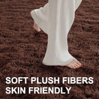 5x7 Ft Brown Shag Rugs for Bedroom Living Room, Ultra Soft Fluffy Furry Area - Image 4