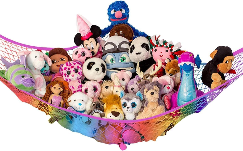 Large Stuffed Animal Storage Hammock 1 Pack | Holds 12 lbs | Corner Stuffed Animal Organizer | Plushie Net for Stuffed Animals | Stuffy Storage, Cute Bedroom, Room Decor | Blue