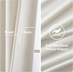 MIULEE Elegant Velvet Curtains Ivory Grommet Curtains Thermal Insulated - Image 3