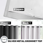 Yakamok 100% Blackout Curtains 84 Inch Length 2 Layers, Light Blocking Thermal - Image 3