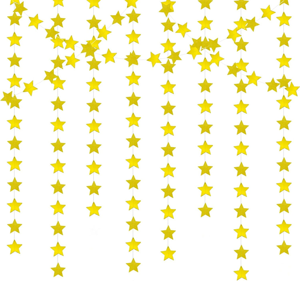 Disco Silver Party Decorations Garland-Hanging Birthday Paper Star Streamer Banner,Bachelorette Engagement Bridal Shower Wedding Christmas New Years Graduation 52FT Supplies Joylune