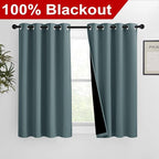 NICETOWN 100% Blackout Curtains 54 inches Long, Double-Deck Completely Blackout - Image 2