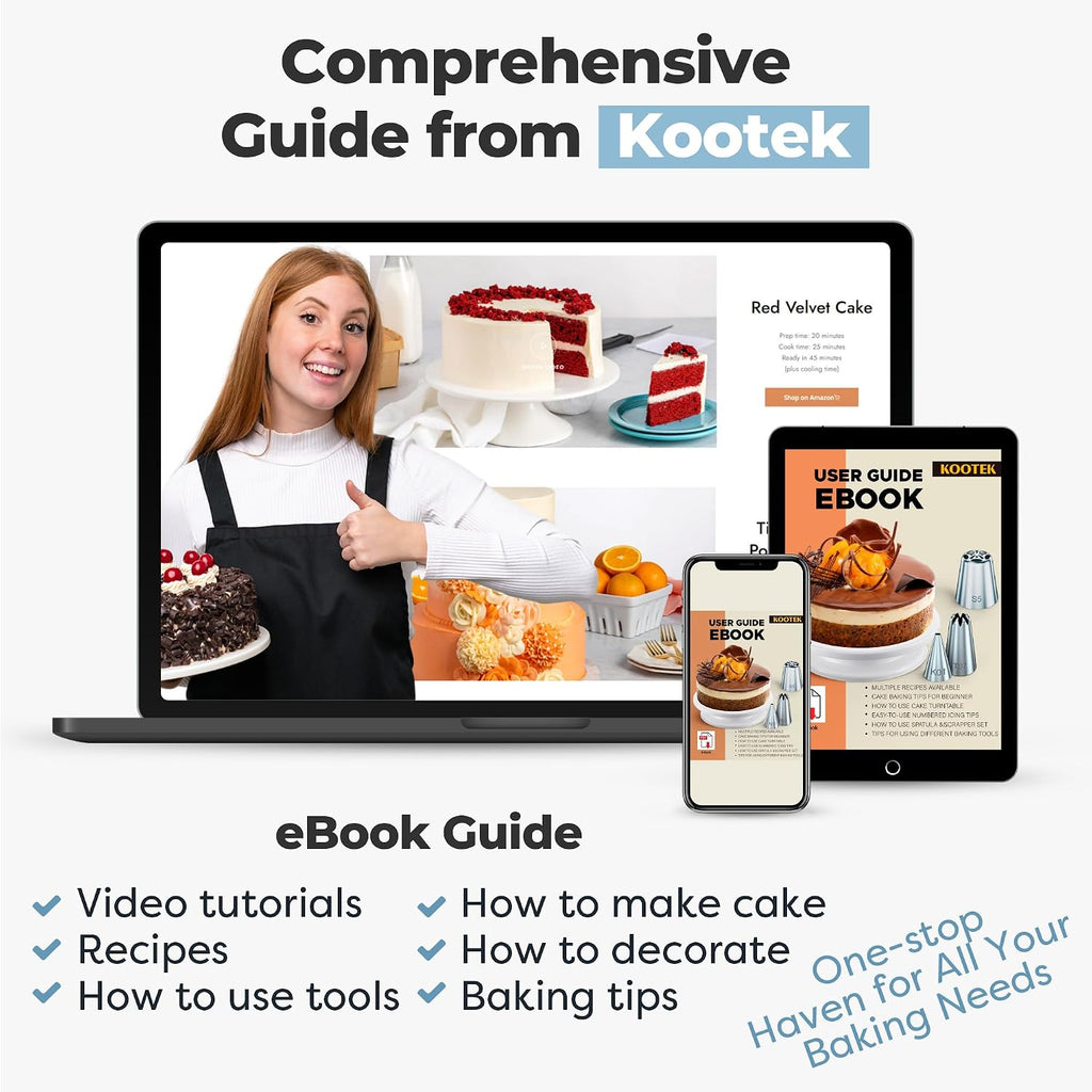 Kootek Cake Decorating Kit with Turntable Baking Supplies for Beginner Pros
