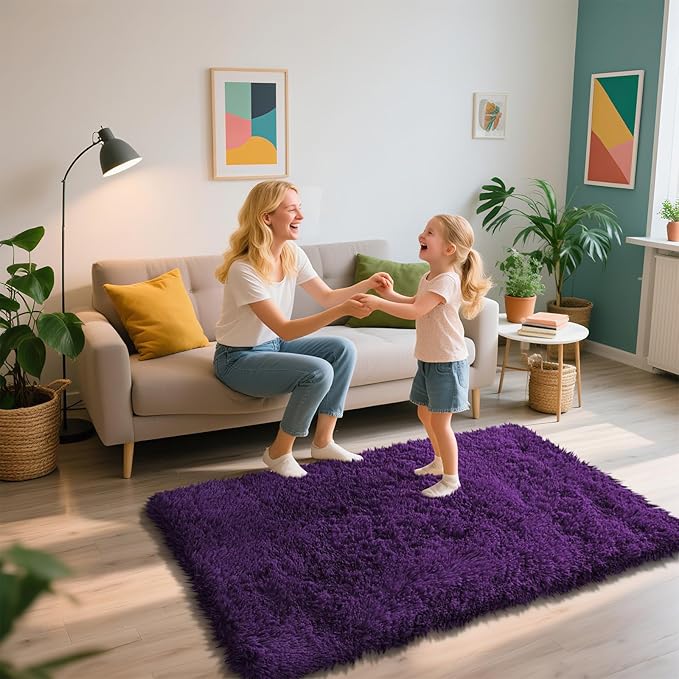 Shag Area Rug for Bedroom 3x5, Soft Fuzzy Rug Non-Shedding Indoor Plush Carpet - Image 6