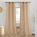 NICETOWN Linen Burlap Window Curtains 84 inches Long, Grommet Thick Linen Blend by NICETOWN