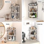 Dorhors Corner Bathroom Organizer Countertop,Vanity Counter Storage Shelf