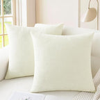 CaliTime Throw Pillow Covers Decorative 16 X 16 Inches Pack of 2 Cozy Chenille by CaliTime