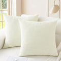 CaliTime Throw Pillow Covers Decorative 18 X 18 Inches Pack of 2 Cozy Chenille by CaliTime