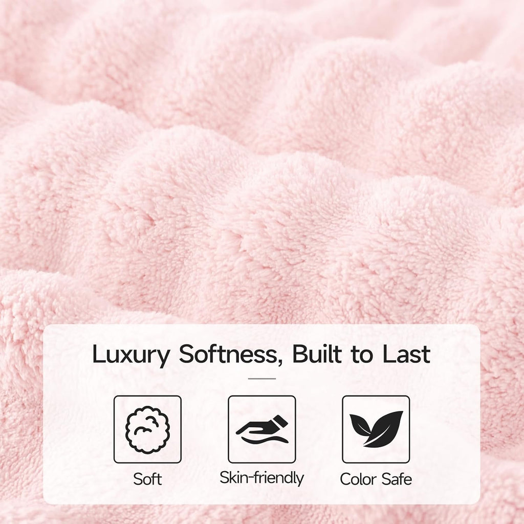 REDKISS 8 Piece Microfiber Bath Towel Set,2 Bath, 2 Hand, 4 Washcloth, Pink