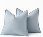 MIULEE Decorative Linen Pillow Covers 20x20 Inch Light Blue ​Boho Farmhouse​ - Image 6