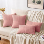 MIULEE Blush Pink Decorative Throw Pillow Covers 18x18 Inch - Image 4