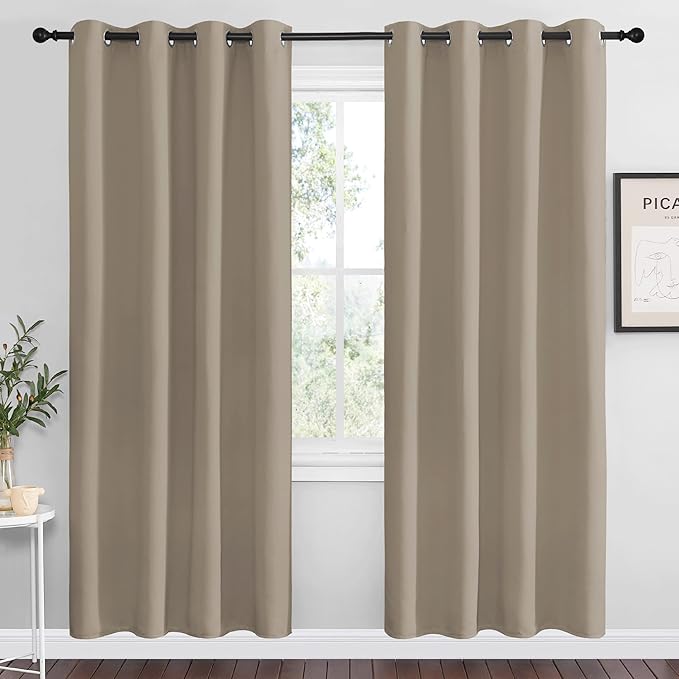 NICETOWN Taupe Blackout Curtains 78" Long by NICETOWN