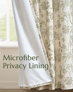 jinchan Lined Linen Floral Curtains - Image 4