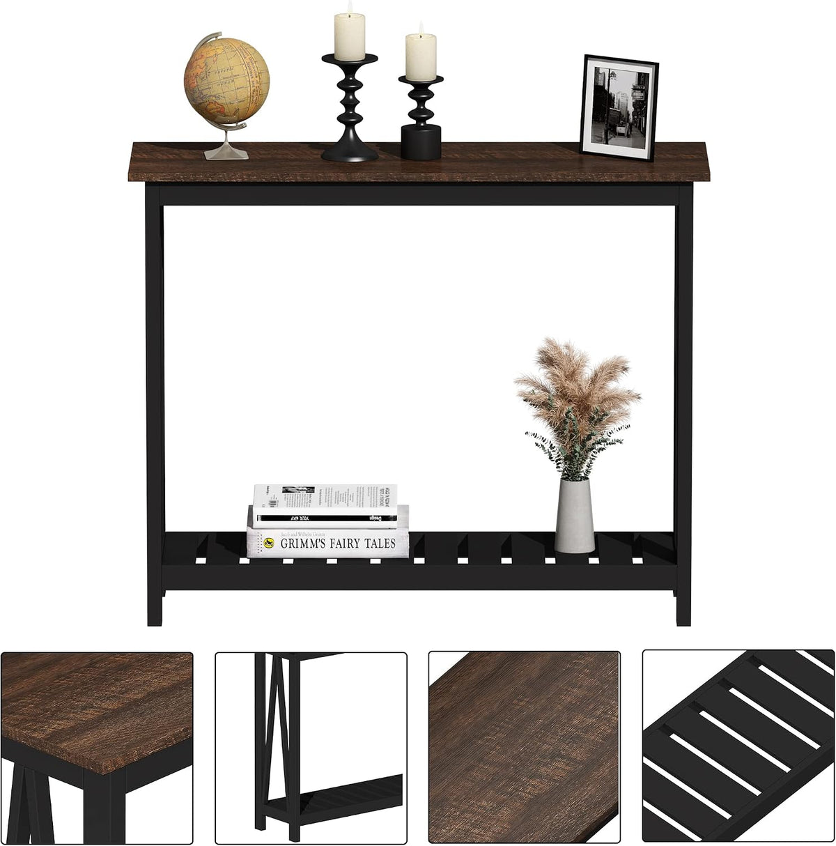 ChooChoo Farmhouse Console Table, Narrow Sofa Table for Entryway, 40 Inch