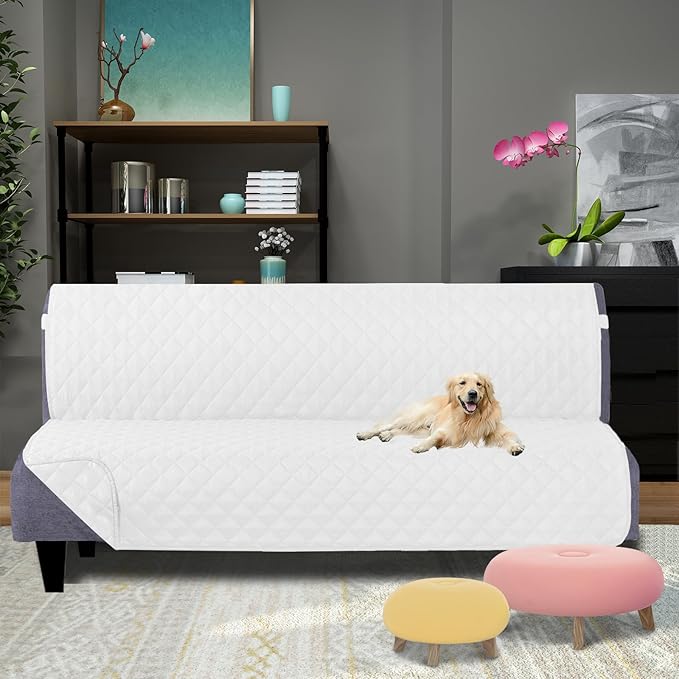 U-NICE HOME Futon Sofa Covers Reversible Slipcover Armless Couch Cover Water - Image 2