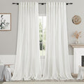Nanspring Ivory Linen Curtains 95 Inch Length by Nanspring