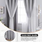 Anytime Double Layer Blackout Curtains 2 Panels，52Wx63L，Grey