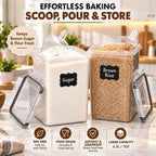 2 PC [7 Qt/ 6.5L/ 220 Oz] Large Flour Storage Containers with Airtight Lids