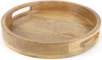 Round Wood Serving Tray, 12 in, Natural
