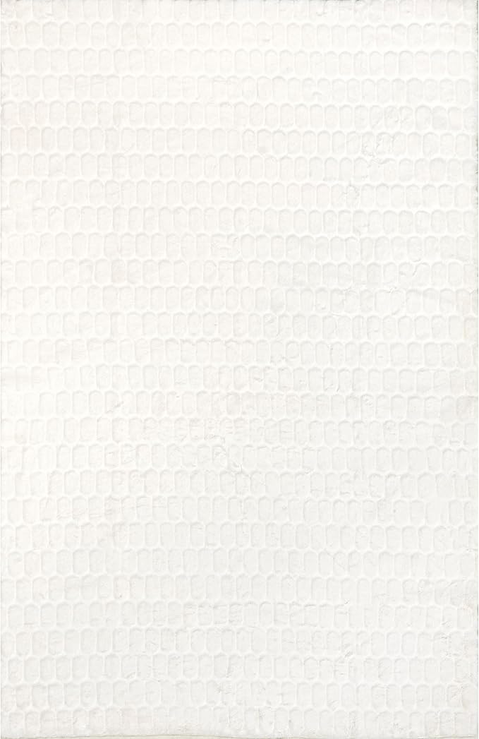 Nuloom Nia White/Ivory, Cozy Shag, Fluffy and Soft, High Traffic, Stain - Image 5