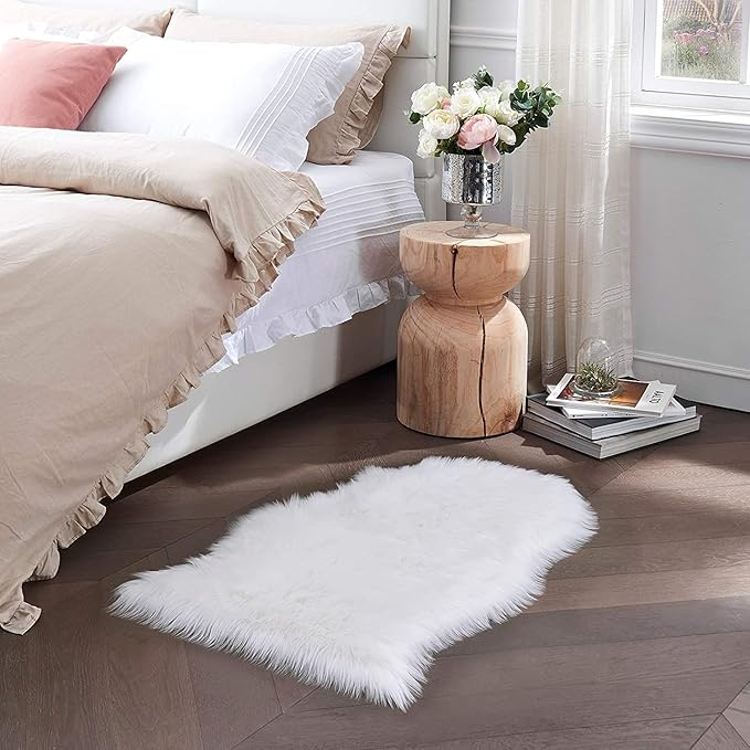 Small Faux Fur Rug 2x4 ft Ultra Soft Sheepskin Rugs Chair Sofa Cover Seat Pad - Image 8