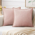 MIULEE Pack of 2 Couch Throw Pillow Covers 16x16 Inch Pink Farmhouse Valentine by MIULEE