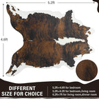 AROGAN Western Decor Faux Fur Cowhide Rug, 4.6x5.2 Feet Premium Animal Skin Cow - Image 2