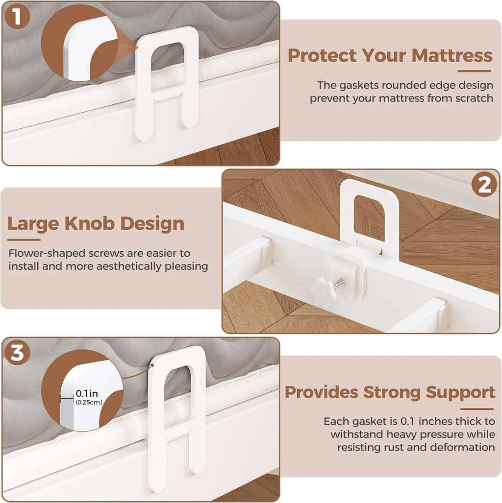 EMODA 6 PCS Mattress Stoppers to Prevent Sliding, Mattress Gripper, White