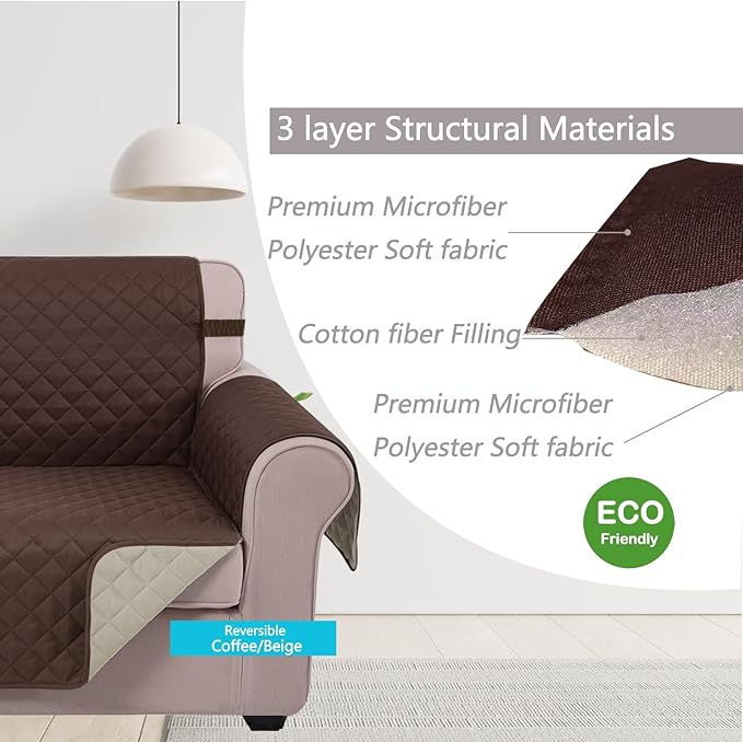 U-NICE HOME Reversible Sofa Cover Washable Couch Cover - Image 3