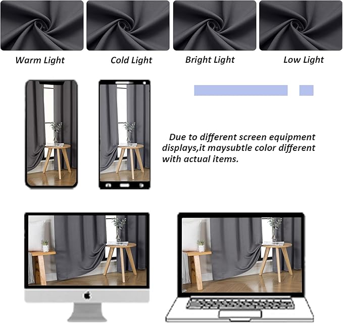 Simplebrand Grey Blackout Curtains - Image 8