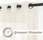 NICETOWN Sheer Curtain Panels 96 inch Cream Beige - Image 2