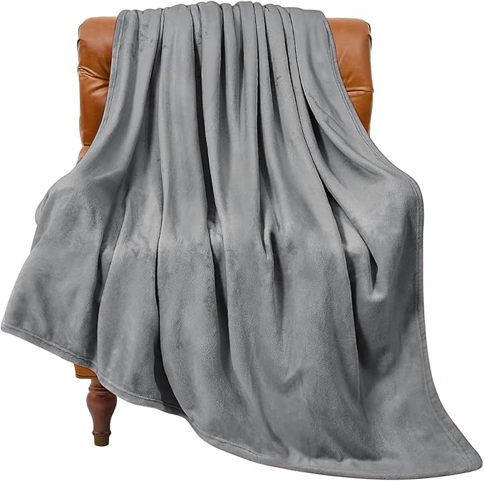 BEDELITE Fleece Blanket Grey Throw Blanket by BEDELITE