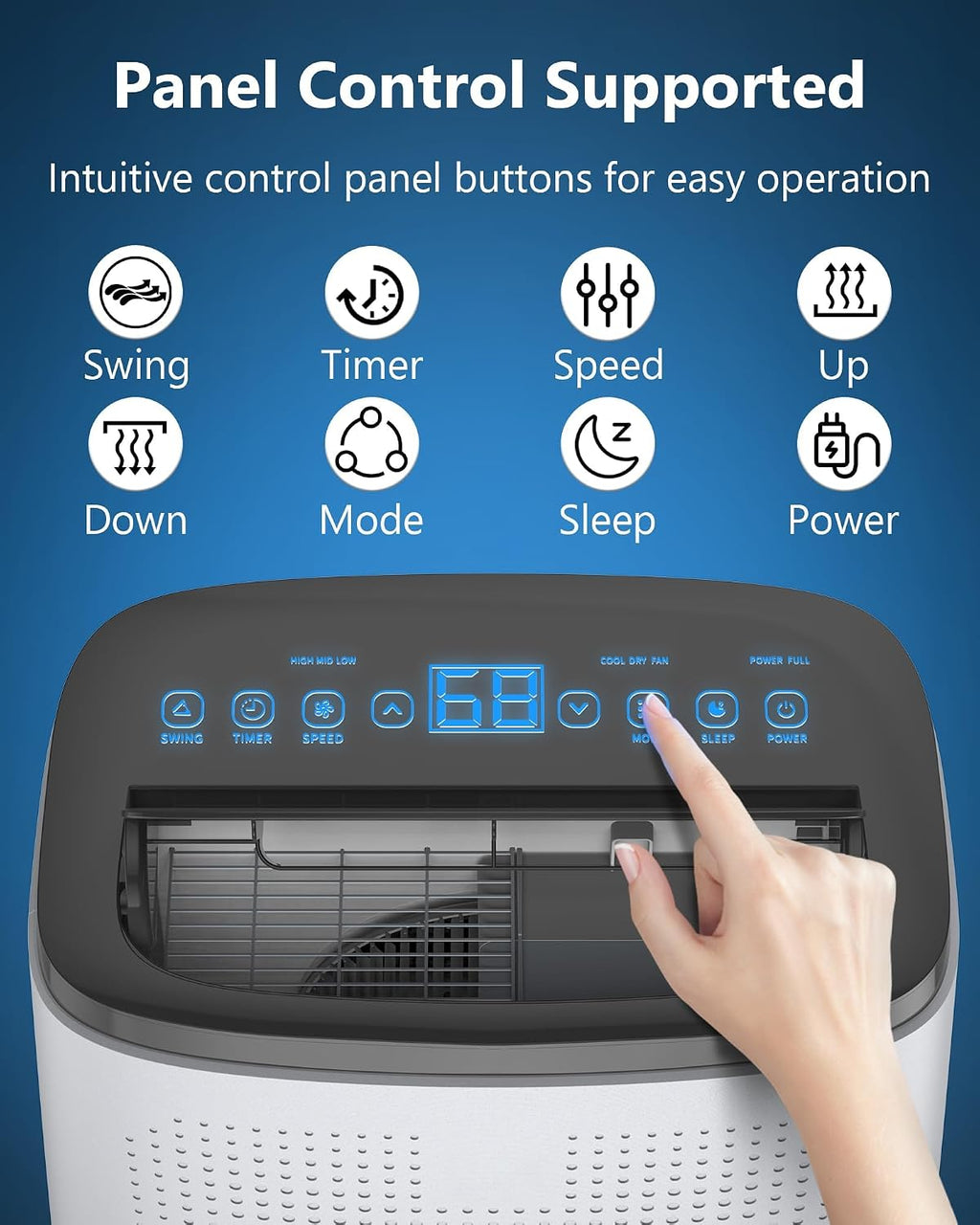 14000 BTU Portable Air Conditioners with Remote Control, 3-in-1 Free Standing Cooling AC Unit with Fan & Dehumidifier, Cools Room up to 700 sq.ft, Smart/Sleep Mode, 3 Speed, Auto Swing, 24H Timer