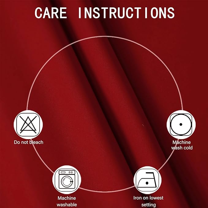 LEMOMO Blackout Curtains 52 x 120 Inch Long Red Curtains Set of 2 Panels Room - Image 4