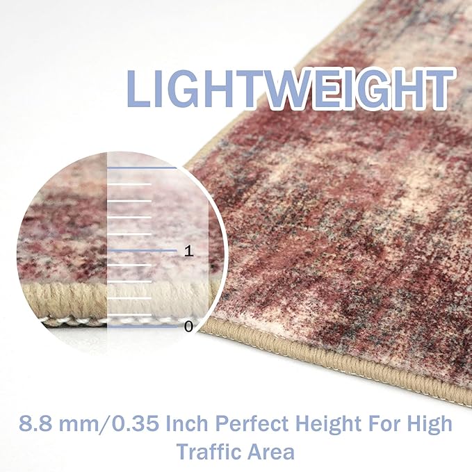 IOHOUZE Abstract Round Area Rug 6 Ft Washable Circle Rugs Large Round Rug Non - Image 5