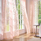 jinchan Belrose Winslow Pink Sheer Curtains 84 Inch - Image 5