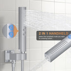 Rain Shower System 12"&6"Dual Shower Head Ceiling Shower Faucet Set