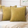 MIULEE Pack of 2 Couch Throw Pillow Covers 18x18 Inch Mustard Yellow Farmhouse by MIULEE